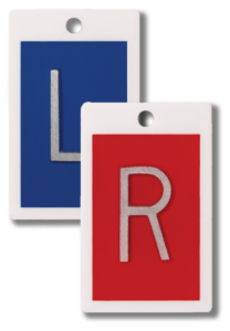 TA-EPP011 - Plastic Right & Left (1") Vertical Markers [No Characters]