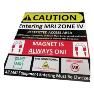 "Entering MRI ZONE IV" Floor Sticker