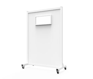 Mobile Leaded Barrier, Leaded Window, Size 12"H x 24W, Oversall Size 52.5"W x 74"H