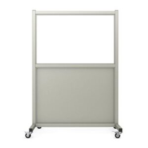 Mobile Leaded Barrier, (Shorty), leaded window size 24"H x 36"W, Overall Size 39.5"W x 62.5"H, 2.0mm Pb Eq