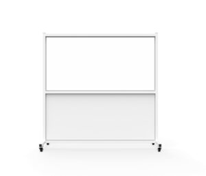 Mobile Leaded Barrier, leaded window size 36"H x 72"W, 75"W x 75"H 2.0mm Pb Eq