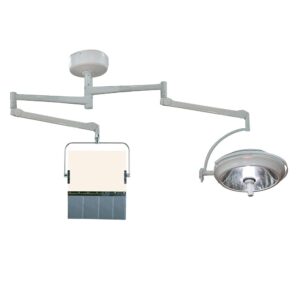 Ceiling Mounted Overhead Lead Acrylic (0.5mmPbEq) Barrier with Lead Curtain and Light