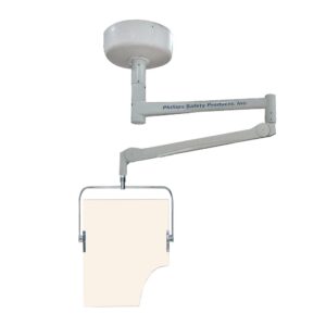 Ceiling Mounted Overhead Lead Acrylic (0.5mmPbEq) Barrier with Torso Cutout