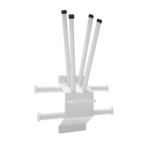 Wall Mounted Steel Multi Apron and Glove rack, with Two Bars and Four Glove Holders