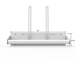 Wall Mounted Steel Apron Rack, Towel Bar Style, with Two Glove Holders