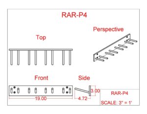 Wall Mounted Lead Apron Peg Rack 4 Aprons